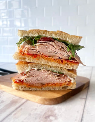 Store Prepared Turkey Club on Focaccia